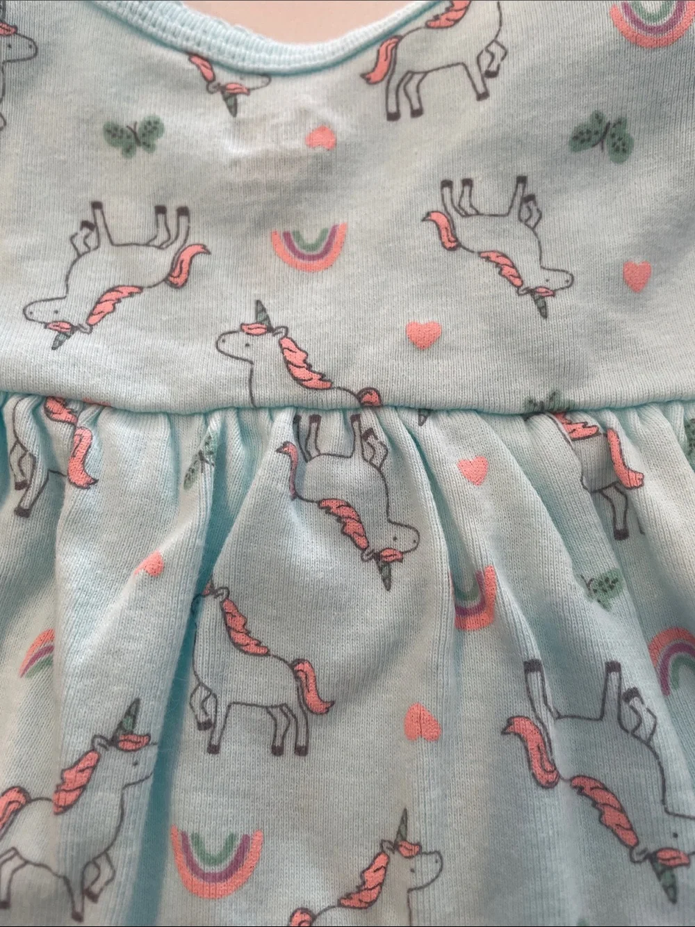 Unicorn Print Baby Dress Bodysuit